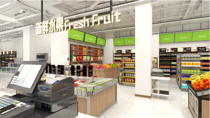 重慶生鮮超市設(shè)計(jì)裝修——拾貳生鮮青山溪語店